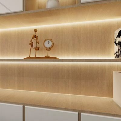 Cabinet de visualización de cabello con sensor de movimiento con luz LED