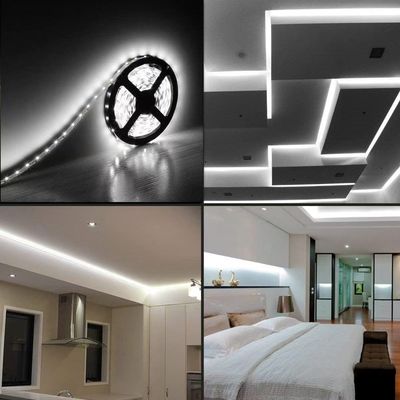 Lámparas de banda LED flexibles 600 unidades LEDs LEDs resistentes al agua 12 voltios LED Light Strips Pack de 16,4 pies/5m para fiesta en casa de vacaciones Decoración interior exterior resistente al agua Blanco 1 Pack