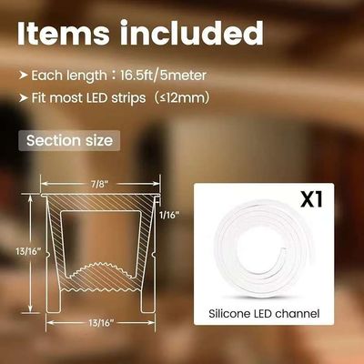 Exterior impermeable 12/24V Silicón LED Light Strip Para la decoración del hogar Neón LED Strip Lights Blanco 16.4ft/5m Neón Light Strip 12V Silicón impermeable Flexible LED Neón Lámparas de cuerda para el Festival de dormitorio