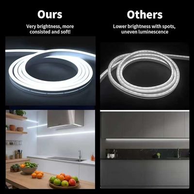 16.5FT / 5 Meter Sistema de canal de silicona sin mancha LED tubo flexible con recubrimiento blanco lechoso vía más ancha para 12mm LED resistente al agua luz de banda USC7 WW