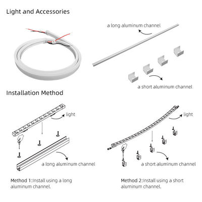 24V/12V.DC 10W Banda de luz de neón flexible personalizada para decoración de salas de techo