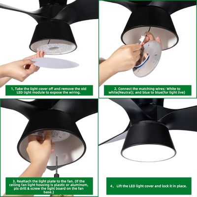 Motor de luz LED de 15W 100MM para comedor Kit de remodelación de panel de ventilador de techo de 120V con módulos DOB