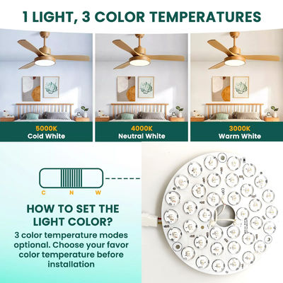 Alta luminosidad 230V 15W 110MM 36V 3CCT Parte de repuesto ventilador de techo placa de PCB controlador menos módulos LED atenuación y ajuste de color
