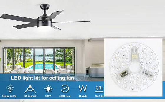 ERP Rosh módulos LED 5CCT 12W / 18W / 24W DIP interruptor ventilador de luz de techo con poder de bruja reemplaza el módulo LED