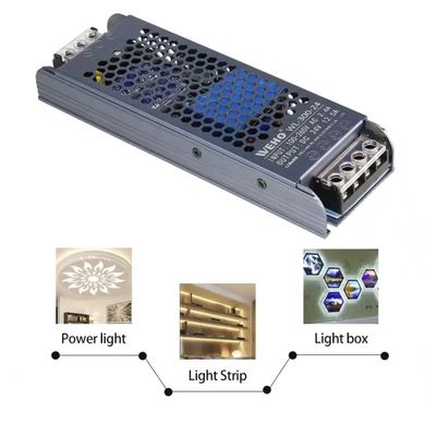 AC a DC Fuente de alimentación ultra delgada y delgada 12V / 24V 60W 100W 150W Conducción LED Fuente de alimentación de conmutación para caja de estaño de luz de tira LED