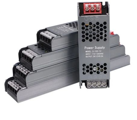 Fuente de alimentación ultra delgada y delgada 12V / 24V 60W 100W 150W Conducedor LED Fuente de alimentación de conmutación para caja de estaño de luz de tira LED