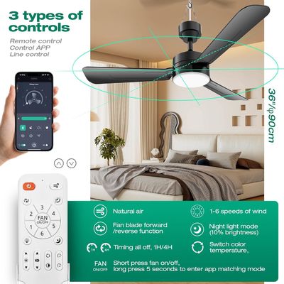Ventiladores de techo con luces,Luz de ventilador LED de 36 pulgadas colgando con gancho,Ventilador de techo tipo gancho,Luz de ventilador de techo con enchufe,40W,3000-6500k,Remote Control,Ventilador portátil para cama de campamento,Patio,(Negro)