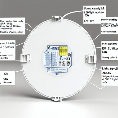 Panel de luz LED redondo de 24W con certificación ERP ETL y CCT ajustable