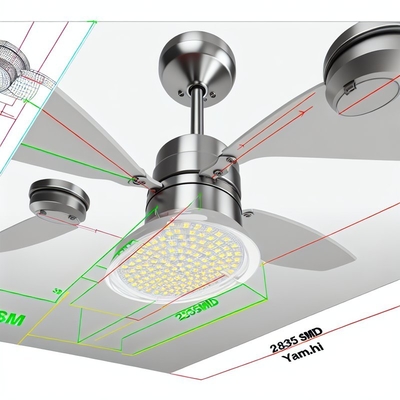 2835SMD LED para reemplazar la luz del ventilador de techo - PCB de aluminio, blanco cálido de 3000K