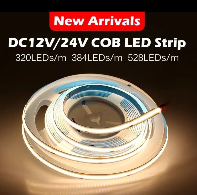 Luz de banda de COB para automóviles Luz de banda de LED 320led 384led 480led 528led 768leds RGB COB Luz de banda de LED para perfiles de aluminio