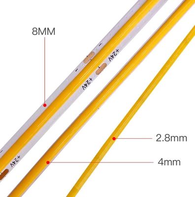 China Fábrica Ultra delgada COB Light Strip 2.8mm/2.7mm/3mm/5mm Mini Light Strip 12V 24V Car Light Strip 480leds 384leds