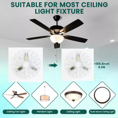 ERP Rosh módulos LED 5CCT 12W / 18W / 24W DIP interruptor ventilador de luz de techo con poder de bruja reemplaza el módulo LED